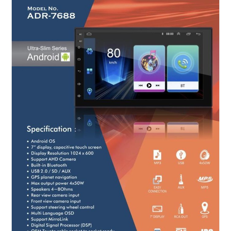 sulaemanan_selle | ORCA 7688 Android 7 inch Universal ORCA ADR-7688 New