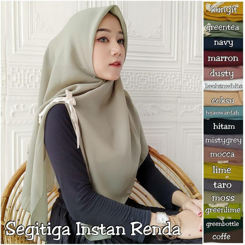 (PROMO) Hijab Instan Segitiga Renda / Jilbab Hijab Vionna instan polycotton Terlaris