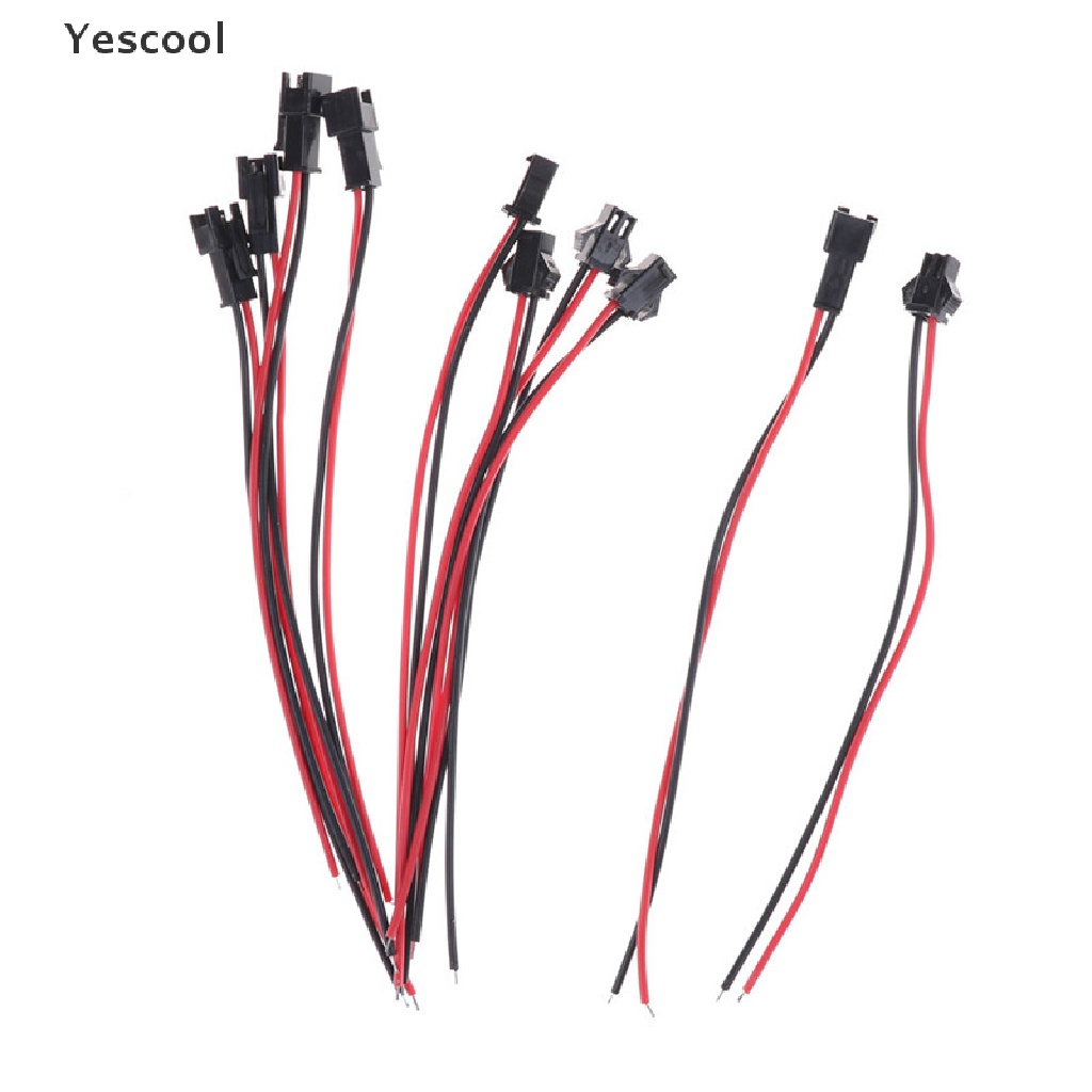 Yescool 10pcs Kabel Konektor Baterai 2 Pin Panjang 10cm Untuk Lampu Strip LED