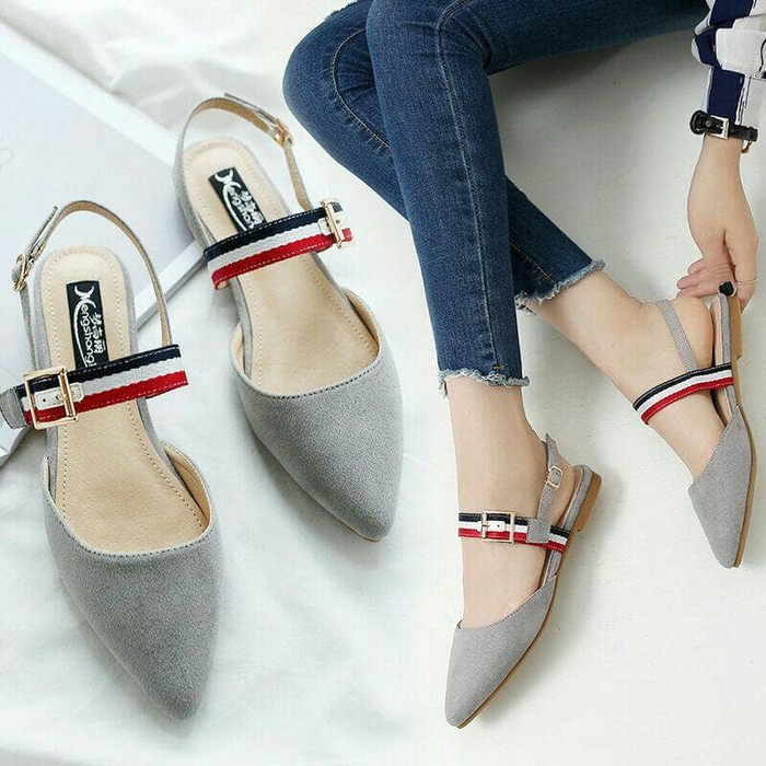 New Arrival Sepatu Flat Dollyn Cabella Vivi 9999-A11 # Import # B LA575 Wanita  Jovina  Abu  -  Abu-