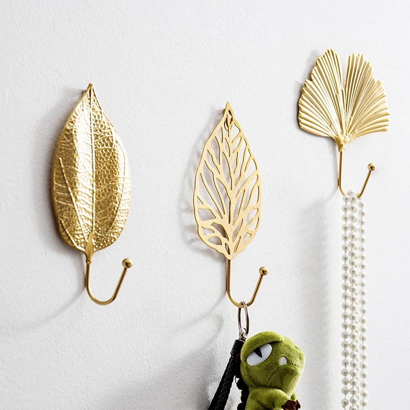 Home Office Creative Leaf Shape Wall Mounted  Storage Hooks