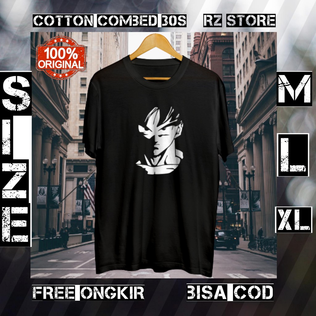 KAOS PRIA T SHIRT KAOS DISTRO PRIA KAOS ANIME DRAGON BAL SONGOKU SILUET ORIGINAL PREMIUM BERKUALITAS