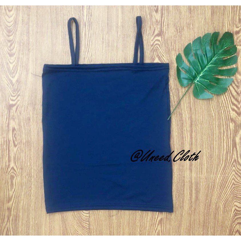 Uneed Cloth / TANK TOP JUMBO / CROP TANKTOP / SQUARE / TANGTOP ATASAN WANITA / LOLY BIGSIZE-Navy