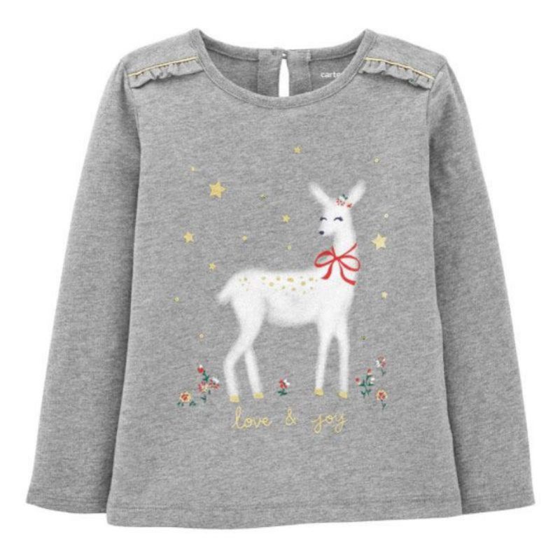 Kaos anak cewek carters bayi 1 2 tahun-Grey rusa