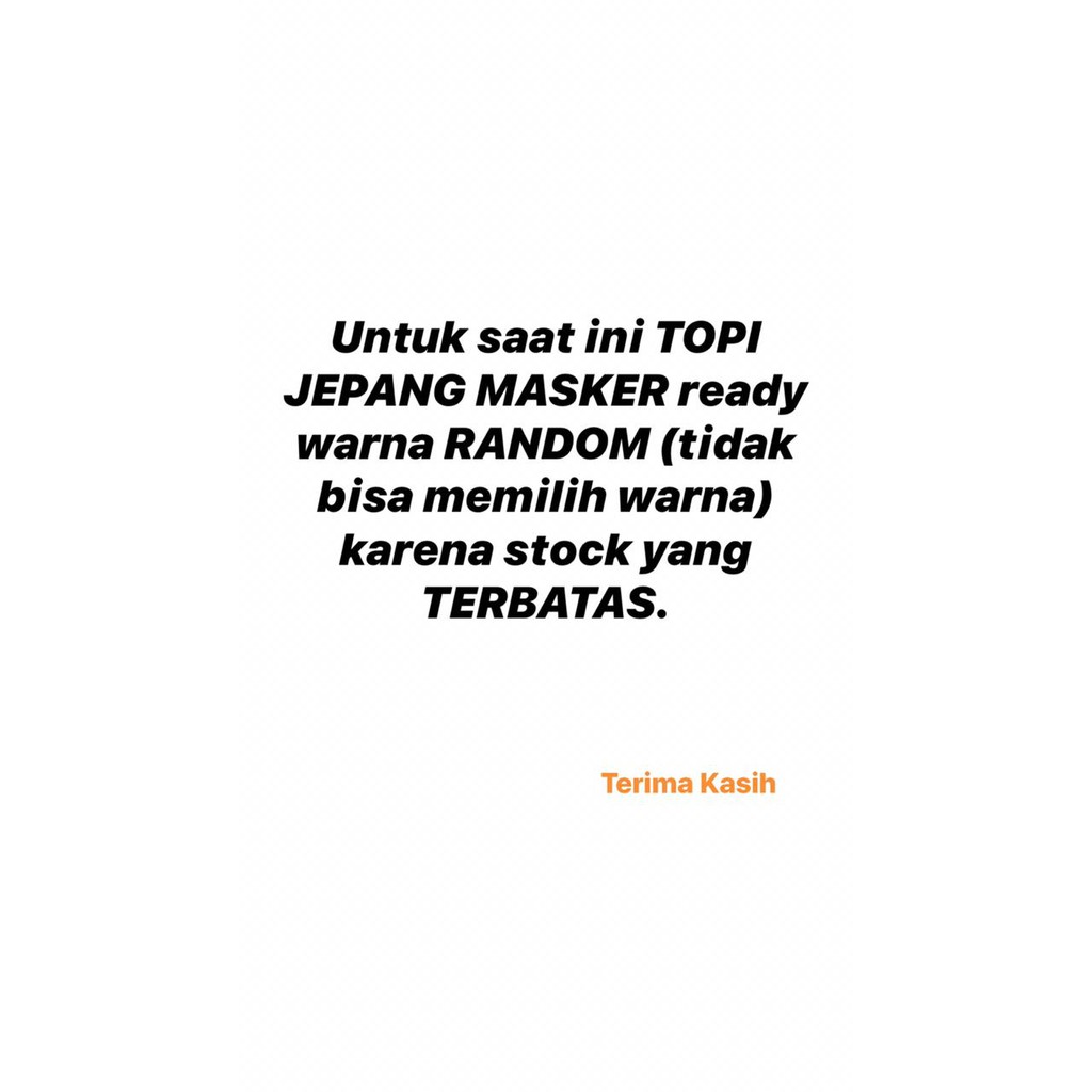 Topi jepang masker samping loreng