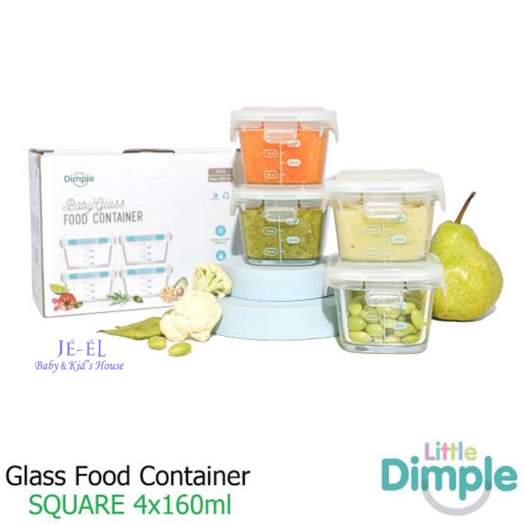 Little Dimple Mini Food Container Square 125/160ml / Tempat Penyimpan Makanan