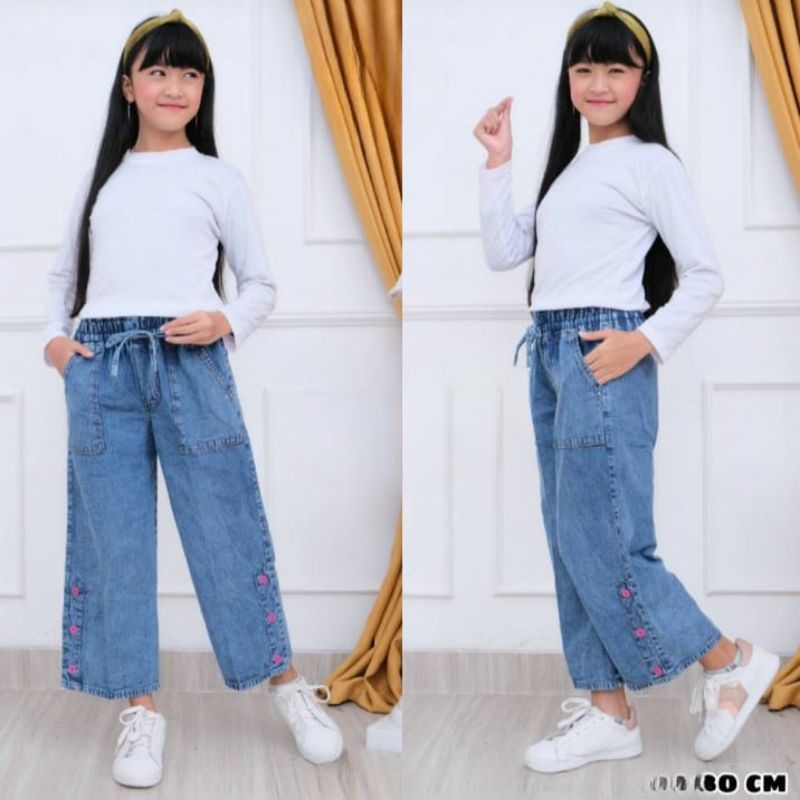 KULOT JEANS SNOW ANAK UMUR 9-12 TAHUN KULOT WANITA TANGGUNG KULOT JEANS ANAK