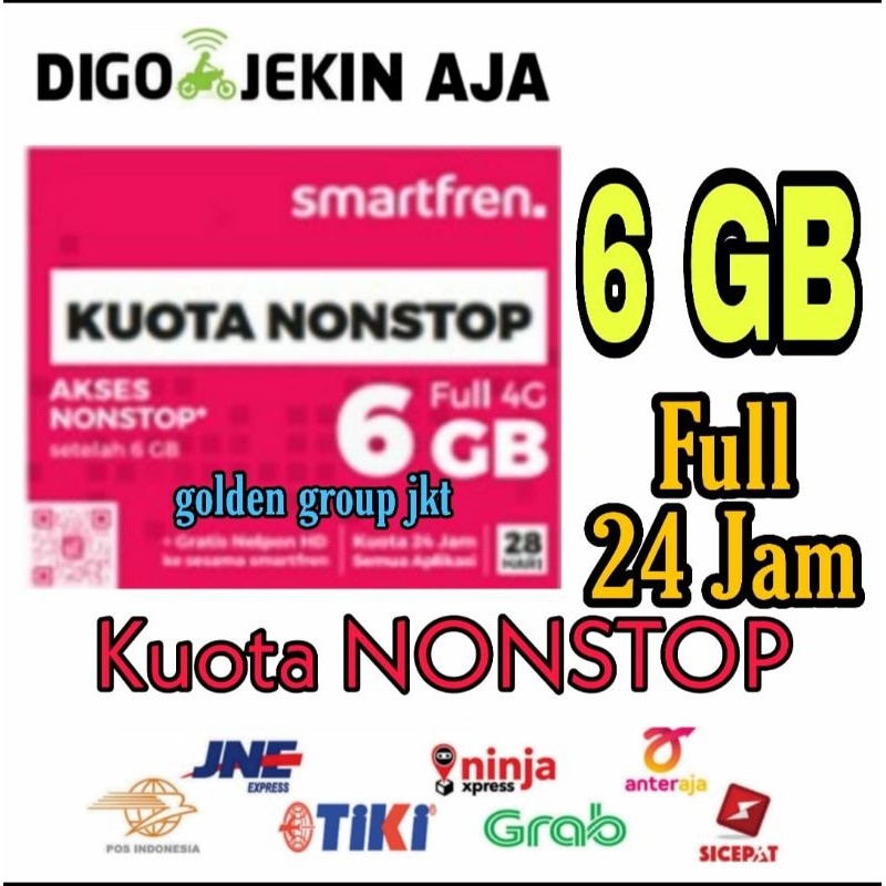 Perdana Smartfren 6GB Kuota NONSTOP 24Jam Full 4G