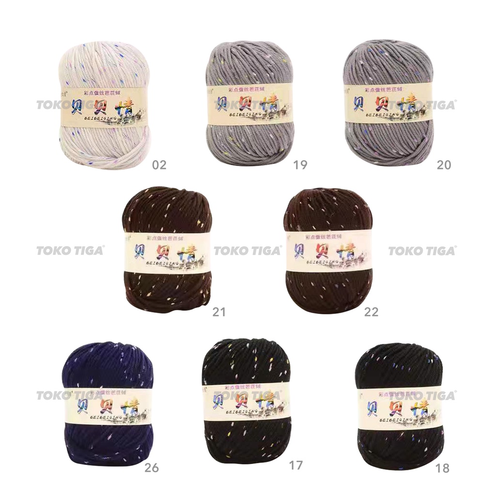 Benang Rajut Katun Cotton Spotty Speckled Import Yarns (SPT7)