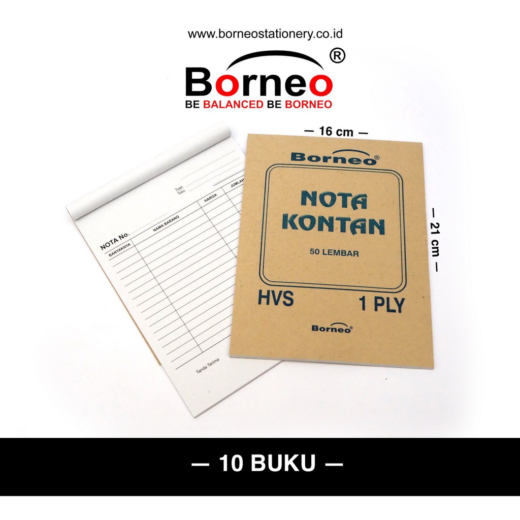 

10 BUKU - Nota Kontan Besar - 1 Ply (50 Lbr)