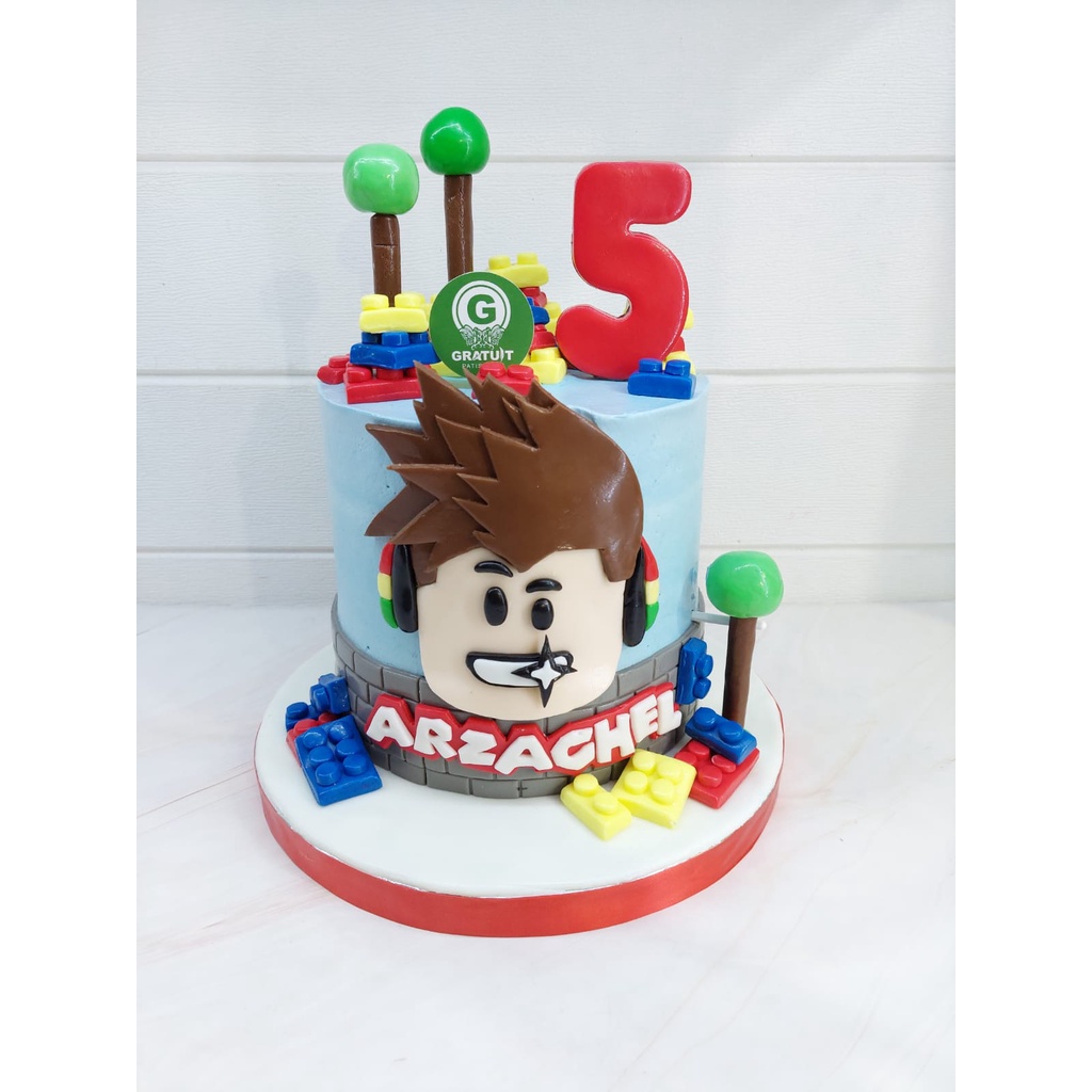 

double cake roblox / kue ultah 15cm