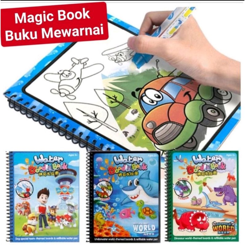 

L322 dov S2082 MAGIC WATER BOOK / WATER DRAWING / BUKU MEWARNAI ANAK MAGIC air puzzle coloring belajar warna anak TK montessori paud sekolah