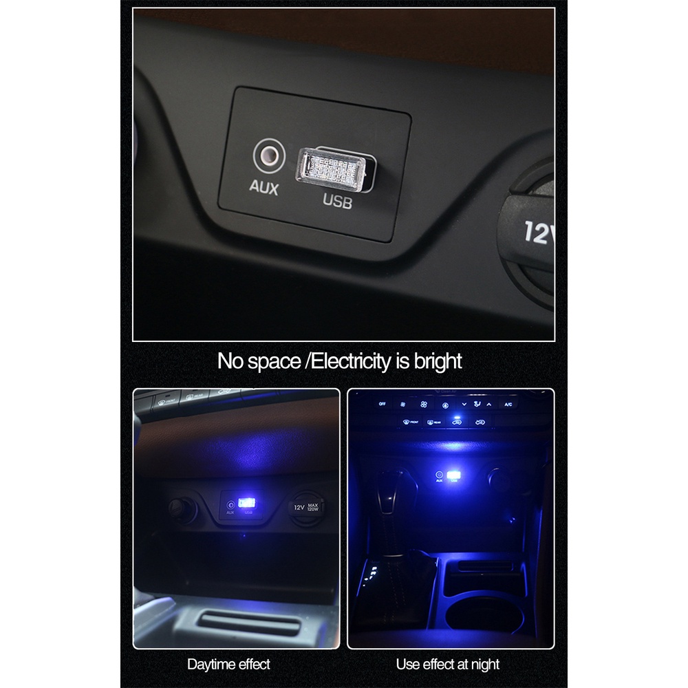 (Dalam stok, dikirim dari Jakarta)car usb ambient light led non-modifikasi lampu dekoratif pencahayaan interior mobil lampu suasana mobil komputer pengisian harta usb pencahayaan multiguna