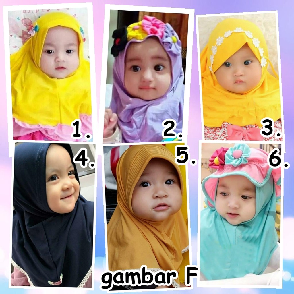 (0-3 tahun) kerudung anak bayi katalog / jilbab bayi / hijab lucu-F