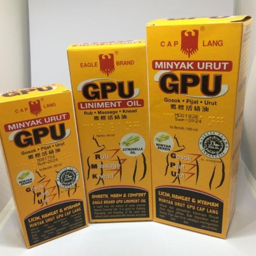 Morinz Minyak Urut GPU Liniment Oil Citronella Cap Lang 30ml / 60ml / 100ml