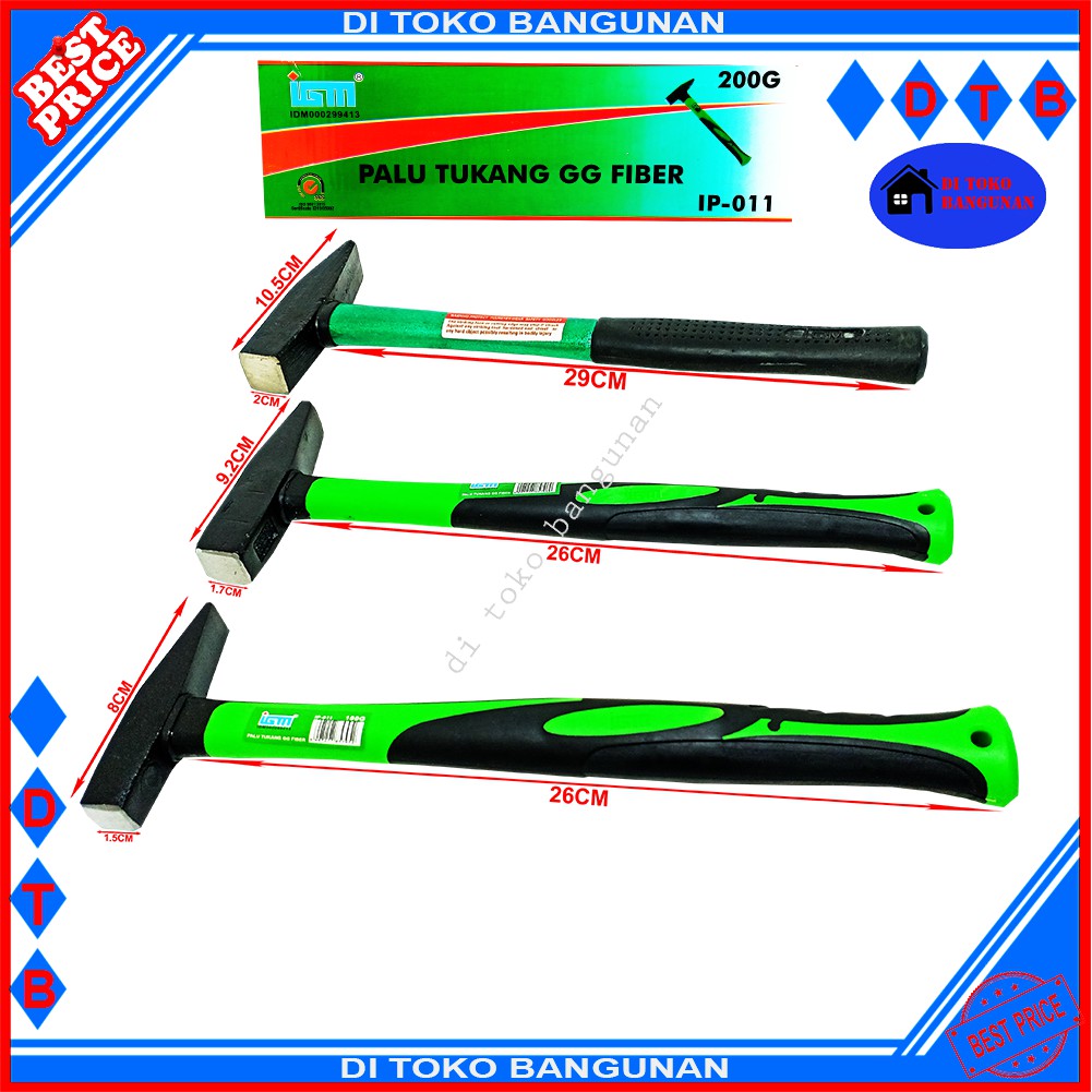 Palu Kaca 200Gr Igm - Palu Tukang - Palu Lancip
