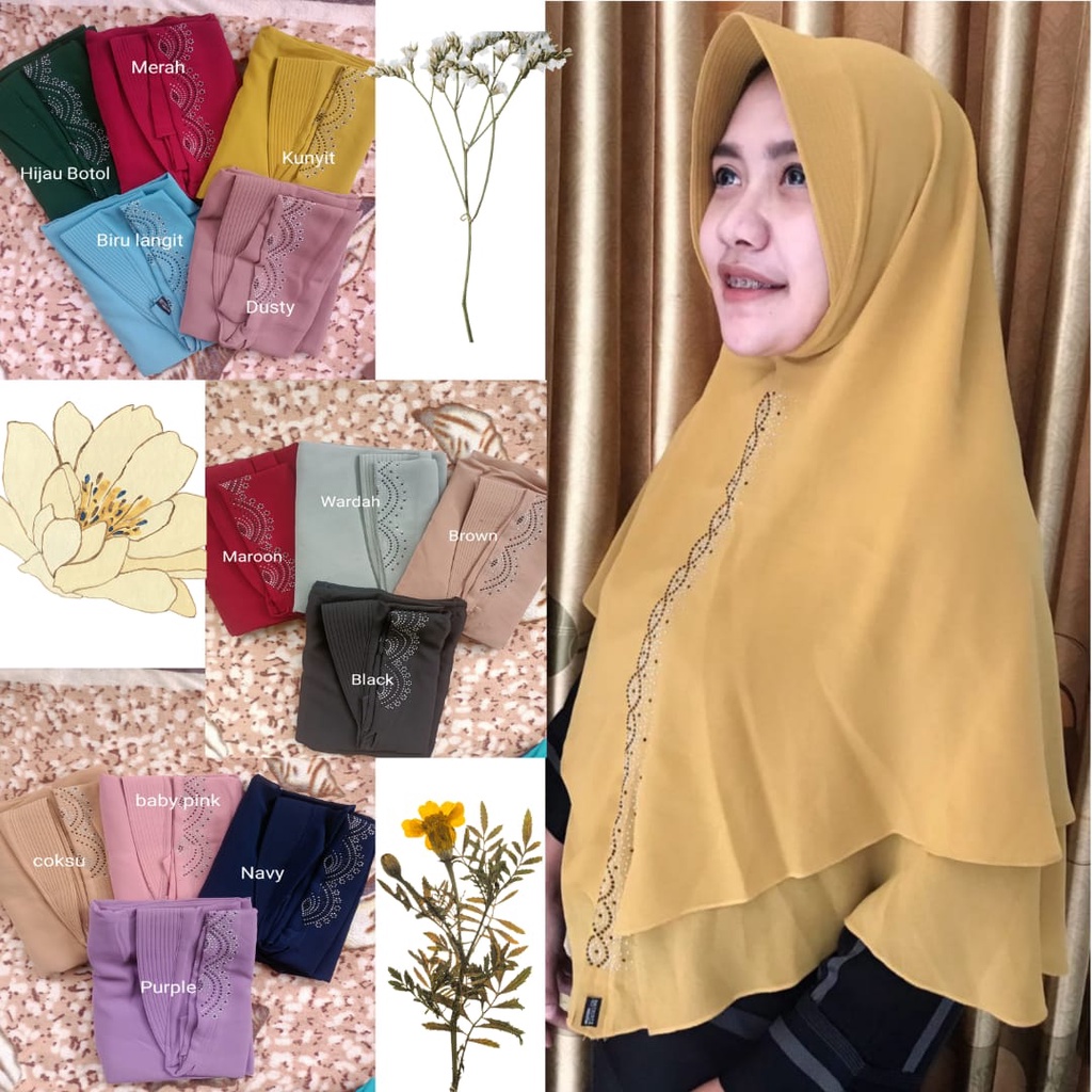 JILBAB / HIJAB KERUDUNG SYARI JUMBO  KHIMAR PAYET 2 LAYER TERBARU DAN TERLARIS