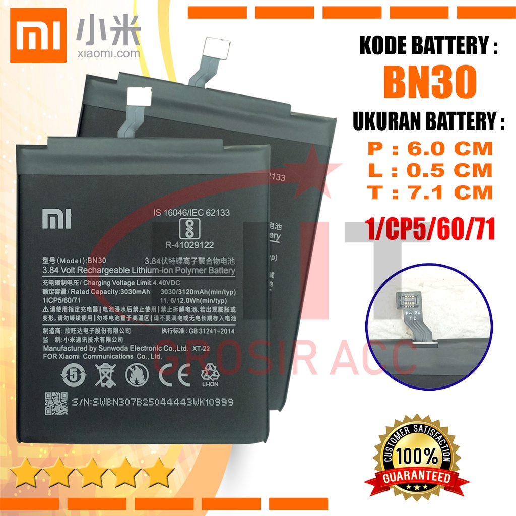 Baterai Battery Original Xiaomi BN30 For Xiaomi Redmi 4A / Mi 4A