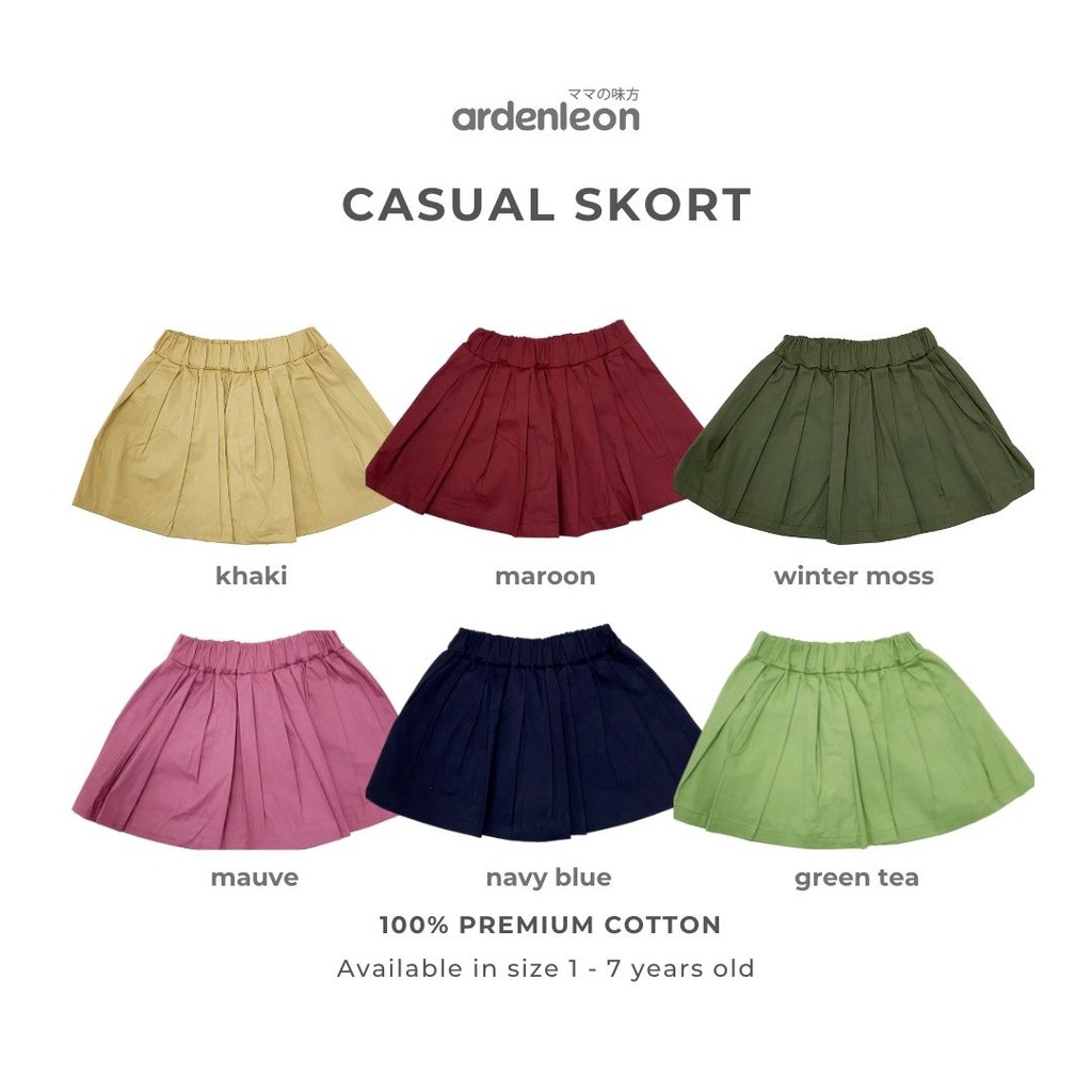 ARDENLEON (1-7Thn) Girls Casual Skort Rok Celana Anak Pakaian Anak Perempuan ARDEN LEON CBKS