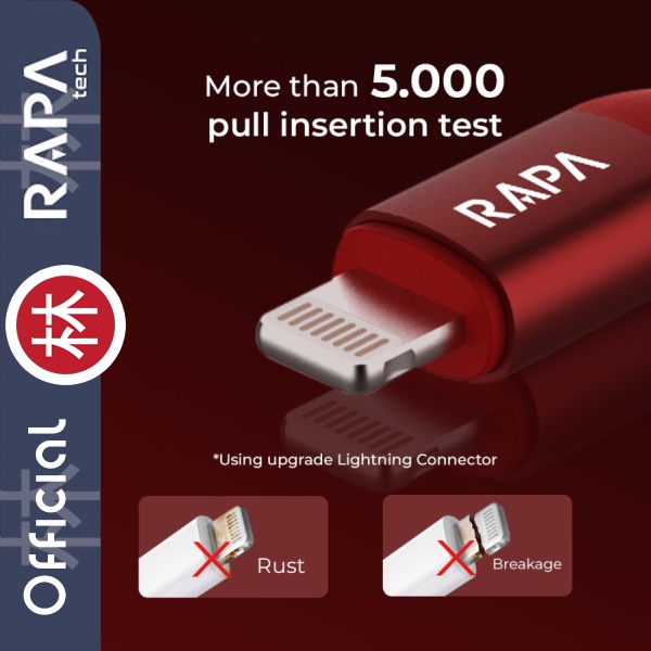RAPAtech DC1012 - LINE I - USB to Lightning Cable 2.4A Fast Charge 1M