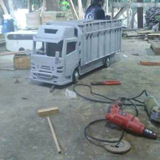 Miniatur truk skala besar full kayu jati Shopee Indonesia