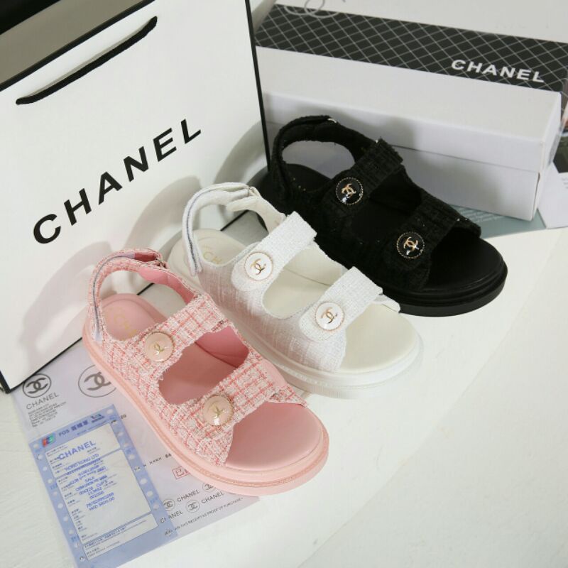 Chanel Dad cruise Tweed Sandals (Pls baca deskripsi lengkap)