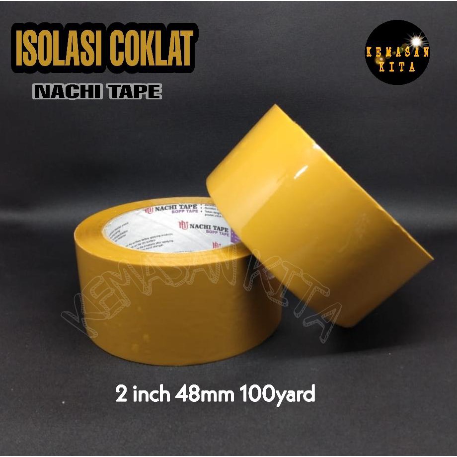 

Isolasi Selotip Lakban Coklat Lakban Nachi Asli Ori 2" 48 mm 100 yard