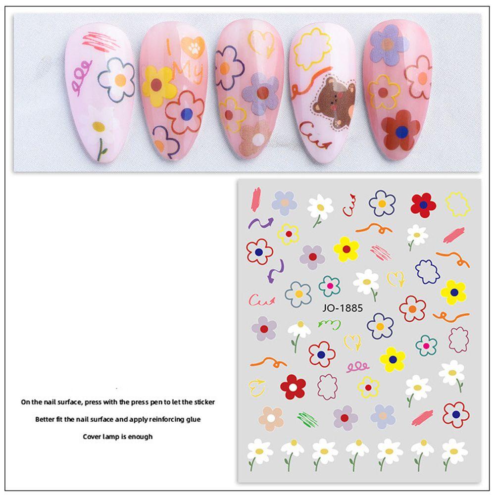 Mxbeauty Kartun Stiker Kuku Fashion Kelinci Smiley Self Adhesive Nail Art Dekorasi