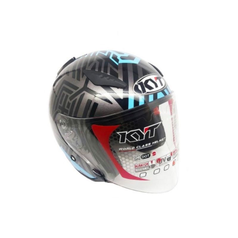 HELM KYT GALAXY FLAT R NEON GORILLA BLUE DAN GORILA REDDOBEL VISOR M L xl xxl-7