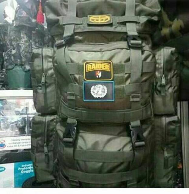 Tas Punggung / Ransel Impor Raider Kopasus / Outdoor Army Hitam dan Hijau Ransel jumbo