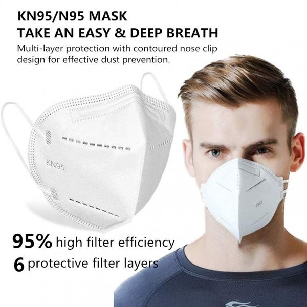 Masker KN95 Warna 5 ply Disposable Premium Mouson Face Mask Masker KN 95 Hitam Putih Earloop Warna