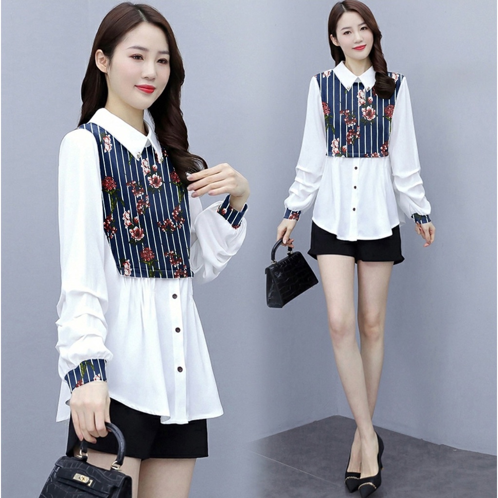 [HNFK] Blouse Shely / Blouse Wanita Murah / Blouse Flow / Atasan Wanita / Blouse Korea / Baju Atasan Blus