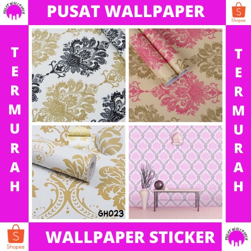 PUSAT Wallpaper Dinding Stiker Motif Motif Batik ELEGANT UKURAN 45CMX1M TERMURAH !