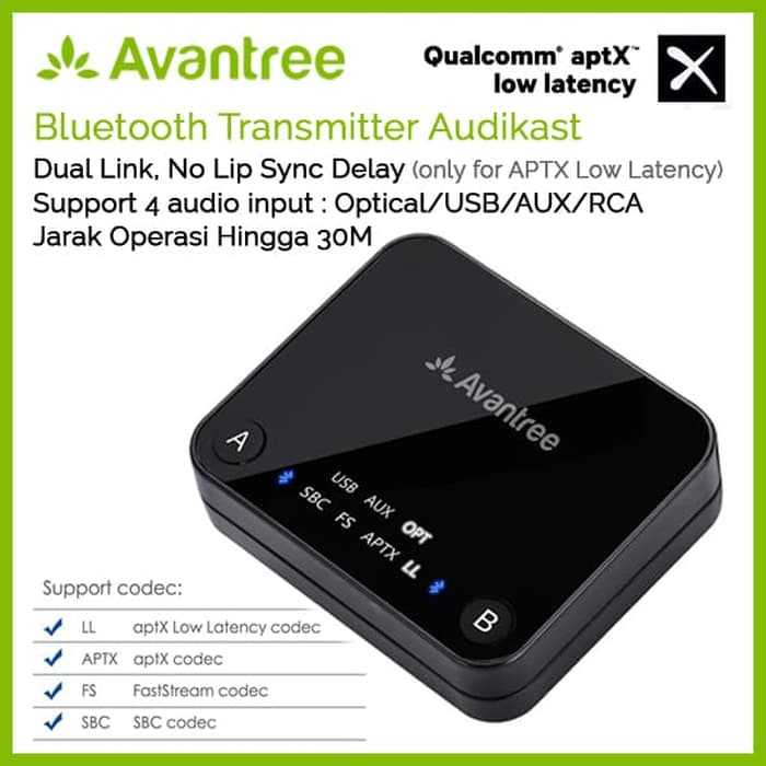 Avantree Bluetooth Transmitter Wireless Audio Music - Audikast