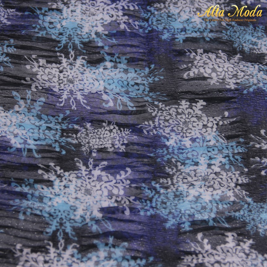 

Alta Moda Chiffon Pleats Item Motif Bunga Bintang Putih Biru (1M)