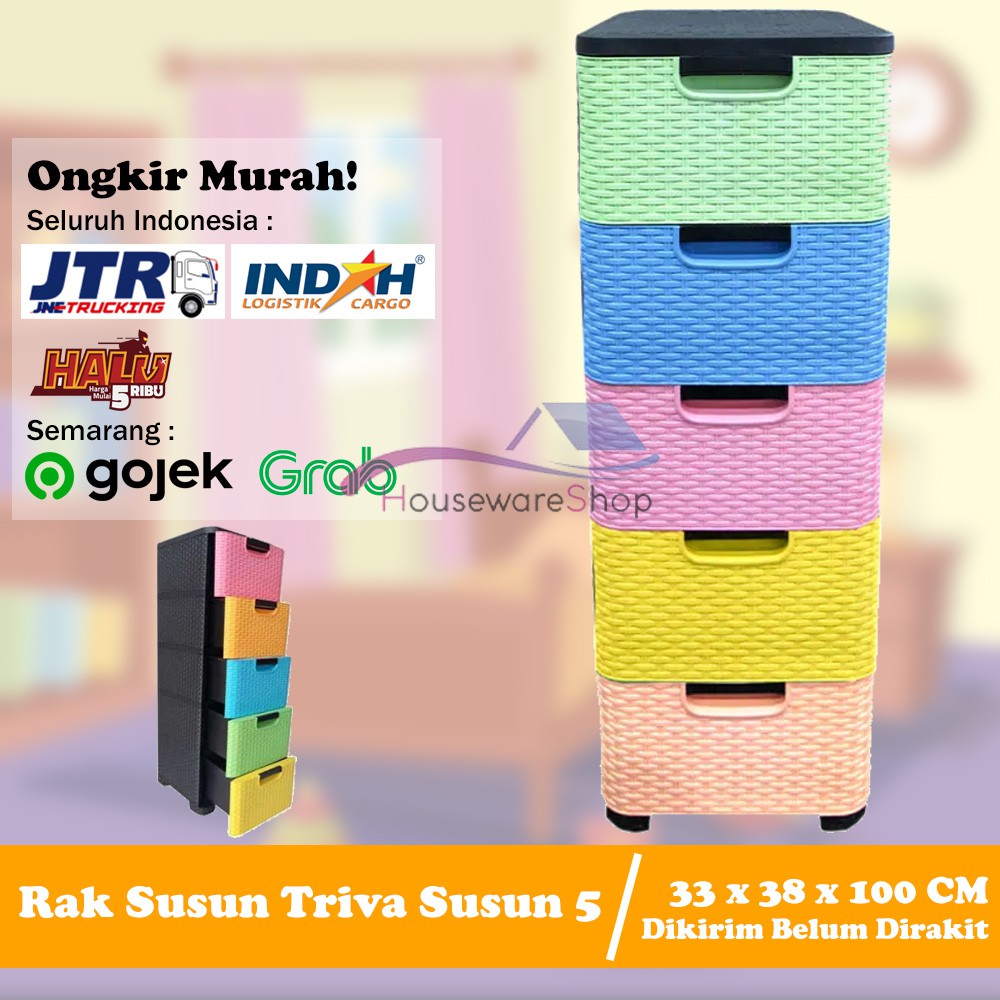 Lemari Laci / Rak Plastik Trivia Susun 5 -  NVP