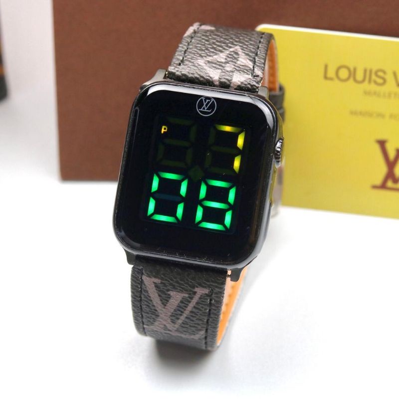 (BEST SELLER) JAM TANGAN WANITA LV LOUIS VUITTON LED 1027P TOUCH FREE BOX ORI