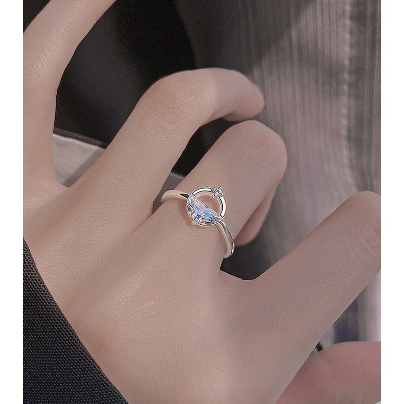 Cincin Model Terbuka Dapat Disesuaikan Desain Hati Bahan 925 Silver plated Untuk Wanita