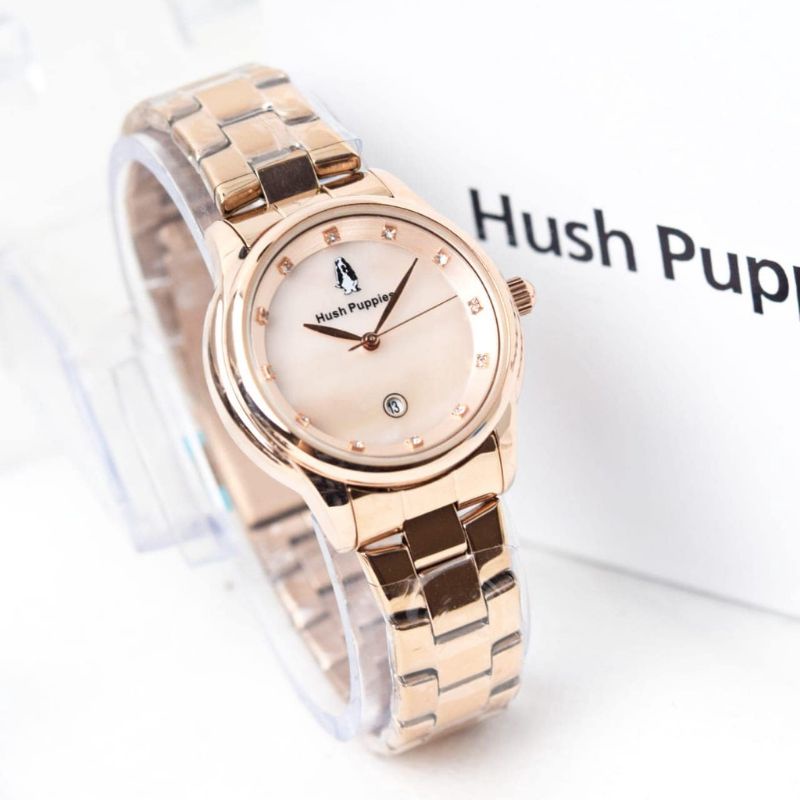 COD-Jam Tangan Wanita Cewek Hush Puppies Rantai permata Simple Elegant Mewah Staintless Steel