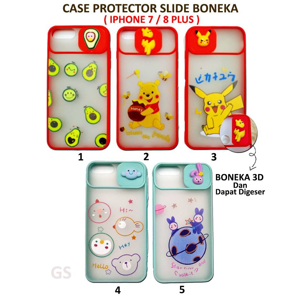 Case Terbaru Murah  IPHONE 7 8 PLUS 11 5.8 11 6.1 11 6.5 Protector Slide Boneka  Protect Cover Lens