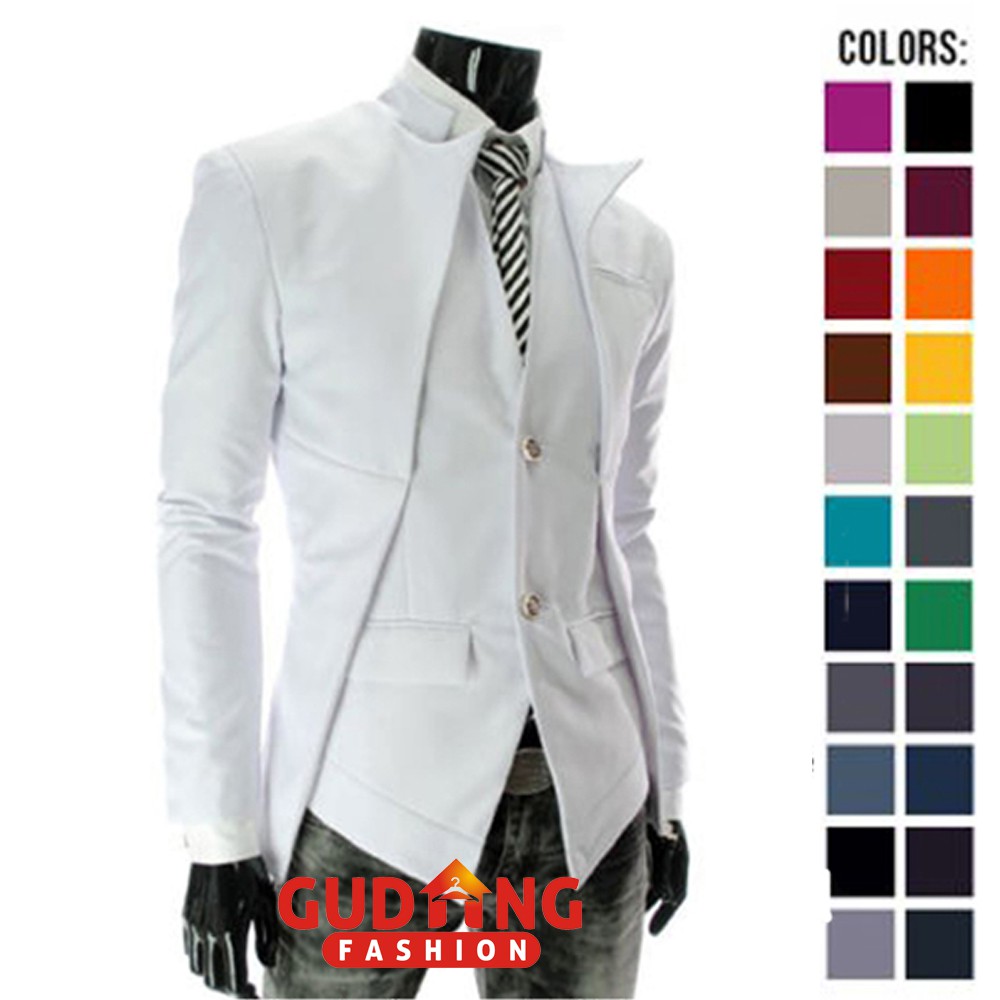 Blazer Pria Stretch Model Korea Hitam Putih - BLZ (COMB)