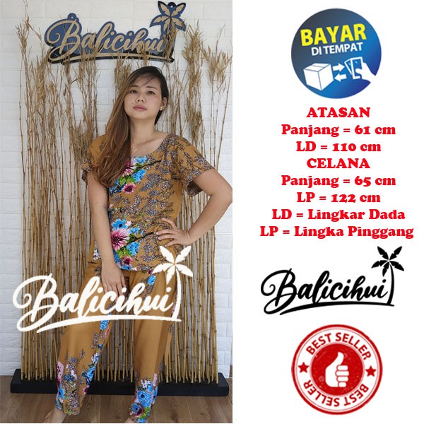 Balicihui Setelan Panjang Bali Piyama Tidur Bali FIT to XL