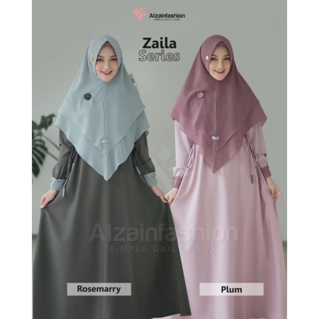 ZAILA ORIGINAL BY ALZAIN FASHION / GAMIS POLOS PREMIUM / GAMIS SET SYAR'I BUSUI JUMBO