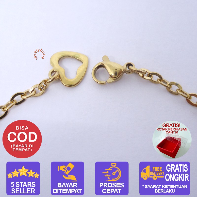 Lovelybutik - Gelang Kaki Titanium Asli Anti Karat Cutie Gelang Kaki Titanium Silver BONUS KOTAK