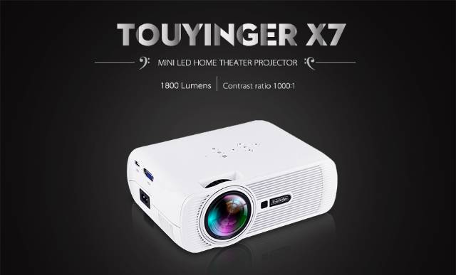 Everycom X7 Proyektor Mini LED 1800 Lumens 1080P with TV Receiverq