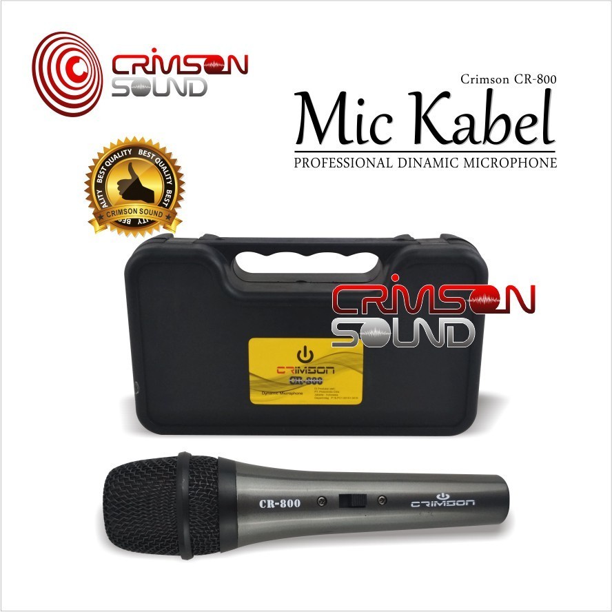 Mic Kabel Crimson Dynamic Microphone CR 800 CR800 Plus Koper Penyimpan