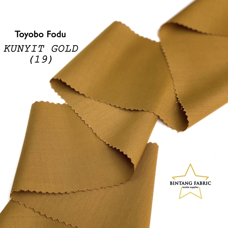 Bahan Kain Katun TOYOBO FODU 1 meter-Kunyit Gold