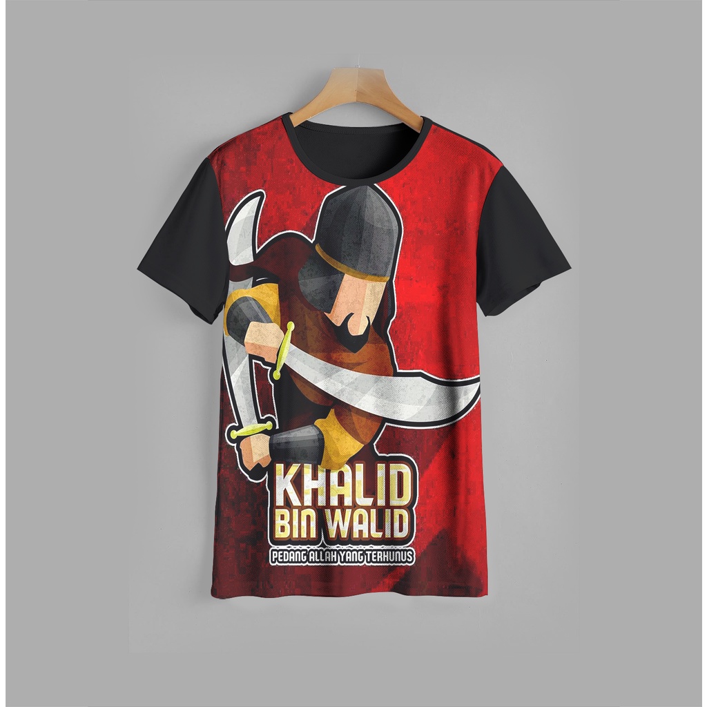 Kaos l baju anak muslim 3D Khalid Bin Walid