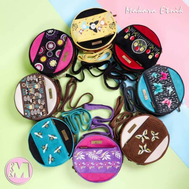 Makara canten organizeer, tas bulat, tas etnik harga grosir