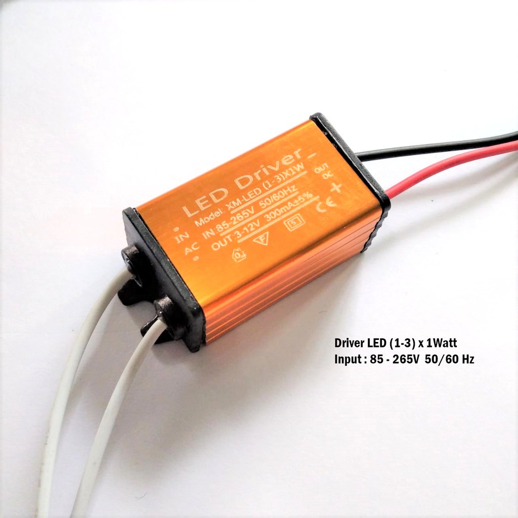 LED Driver (1-3) x 1watt WATERPROOF CASING BESI